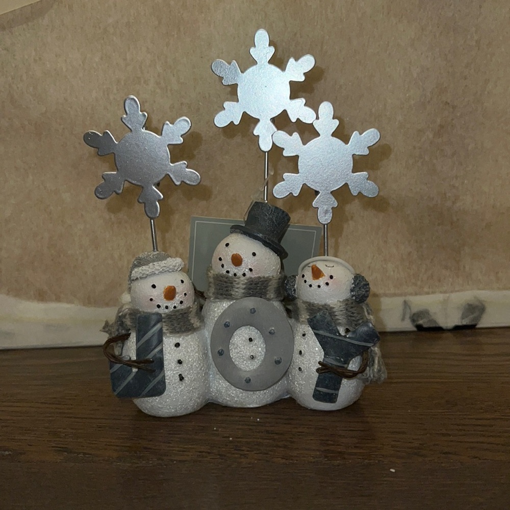 Snowman multi photo & note clip holder ❄️